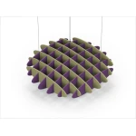 Acoustic Ceiling Sound Trap - 1200mm x 1200mm Round - Banana Green | Purple