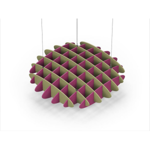 Acoustic Ceiling Sound Trap - 1200mm x 1200mm Round - Banana Green | Royal Pink