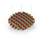 Acoustic Ceiling Sound Trap - 1200mm x 1200mm Round - Banana Green | Red