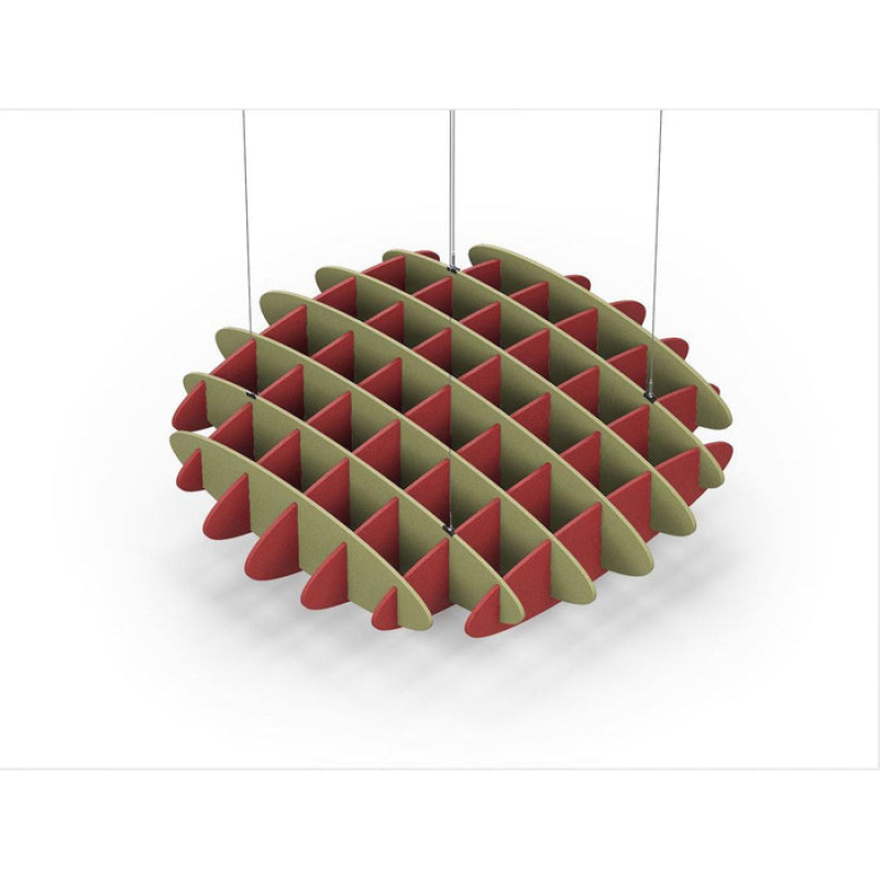 Acoustic Ceiling Sound Trap - 1200mm x 1200mm Round - Banana Green | Red