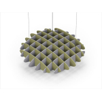 Acoustic Ceiling Sound Trap - 1200mm x 1200mm Round - Banana Green | Slate Grey