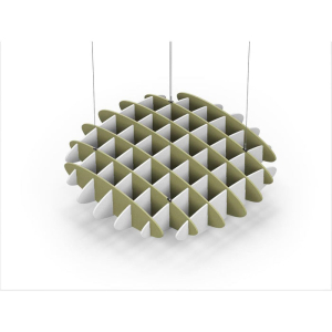 Acoustic Ceiling Sound Trap - 1200mm x 1200mm Round - Banana Green | White