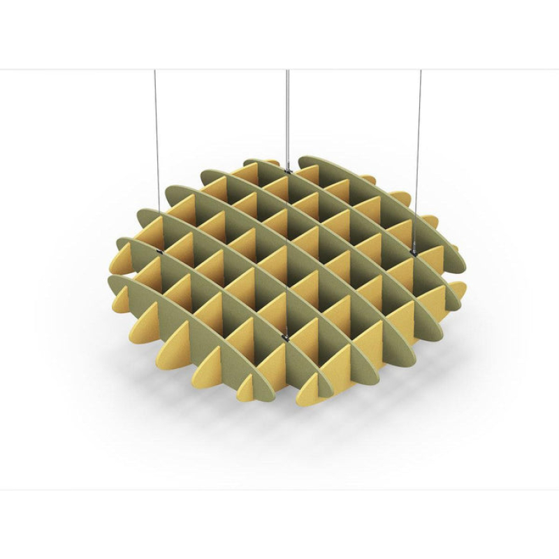 Acoustic Ceiling Sound Trap - 1200mm x 1200mm Round - Banana Green | Yellow