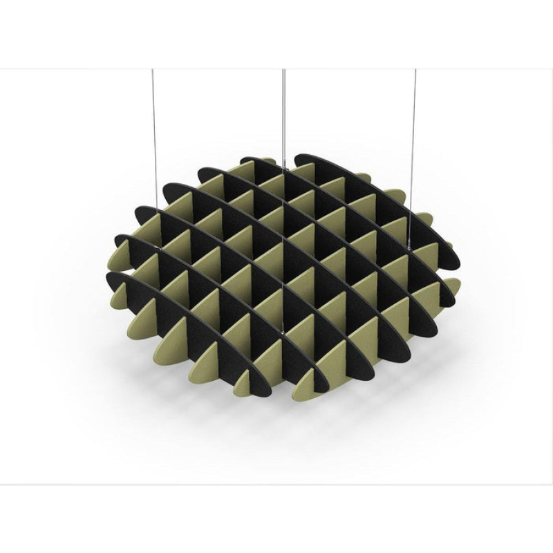 Acoustic Ceiling Sound Trap - 1200mm x 1200mm Round - Black | Banana Green