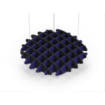 Acoustic Ceiling Sound Trap - 1200mm x 1200mm Round - Black | Blue