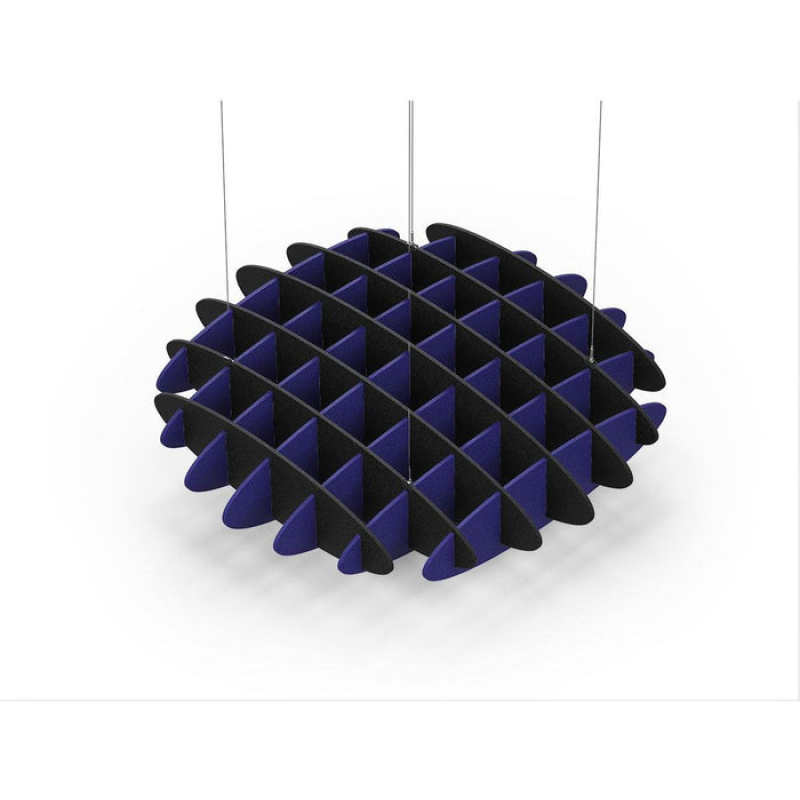 Acoustic Ceiling Sound Trap - 1200mm x 1200mm Round - Black | Blue