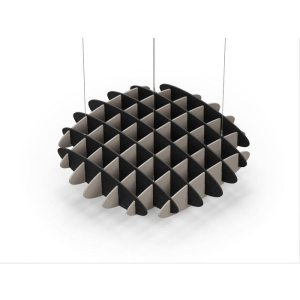 Acoustic Ceiling Sound Trap - 1200mm x 1200mm Round - Black | Dark Beige