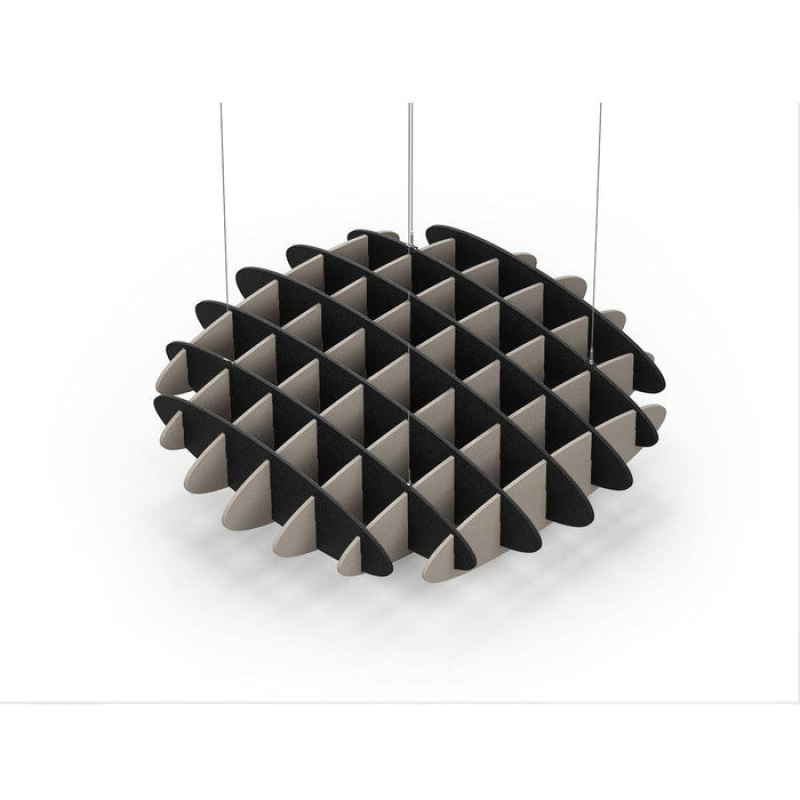 Acoustic Ceiling Sound Trap - 1200mm x 1200mm Round - Black | Dark Beige