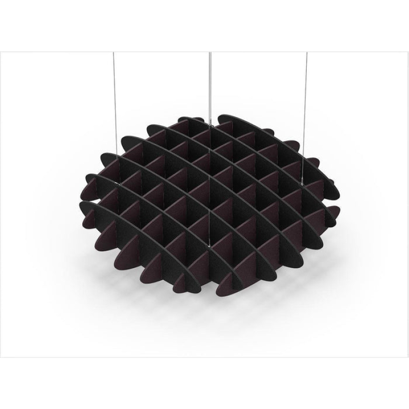 Acoustic Ceiling Sound Trap - 1200mm x 1200mm Round - Black | Dark Maroon