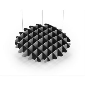 Acoustic Ceiling Sound Trap - 1200mm x 1200mm Round - Black | Marble Grey