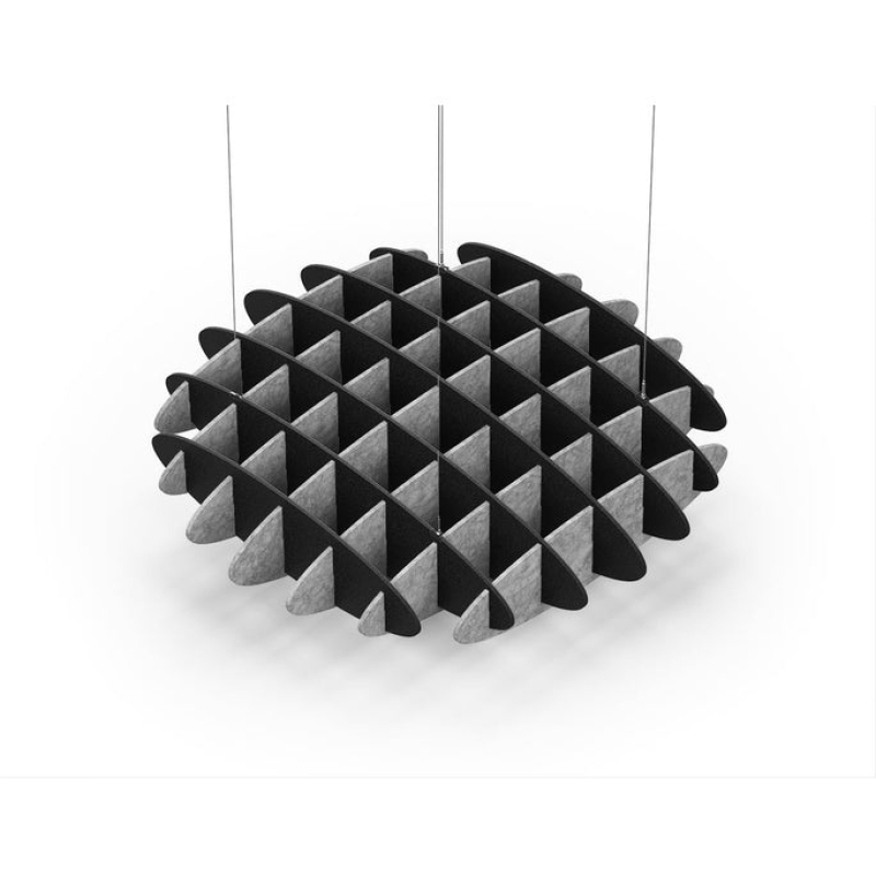 Acoustic Ceiling Sound Trap - 1200mm x 1200mm Round - Black | Marble Grey