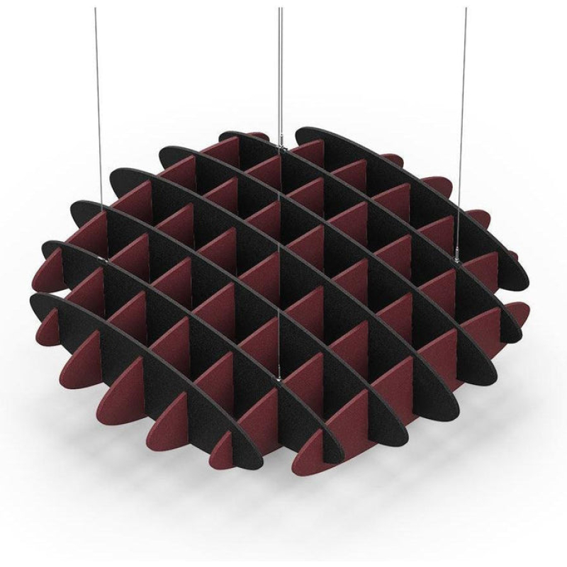 Acoustic Ceiling Sound Trap - 1200mm x 1200mm Round - Black | Maroon