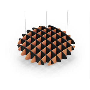 Acoustic Ceiling Sound Trap - 1200mm x 1200mm Round - Black | Orange