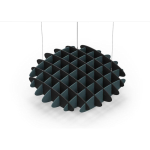 Acoustic Ceiling Sound Trap - 1200mm x 1200mm Round - Black | Peacock Green