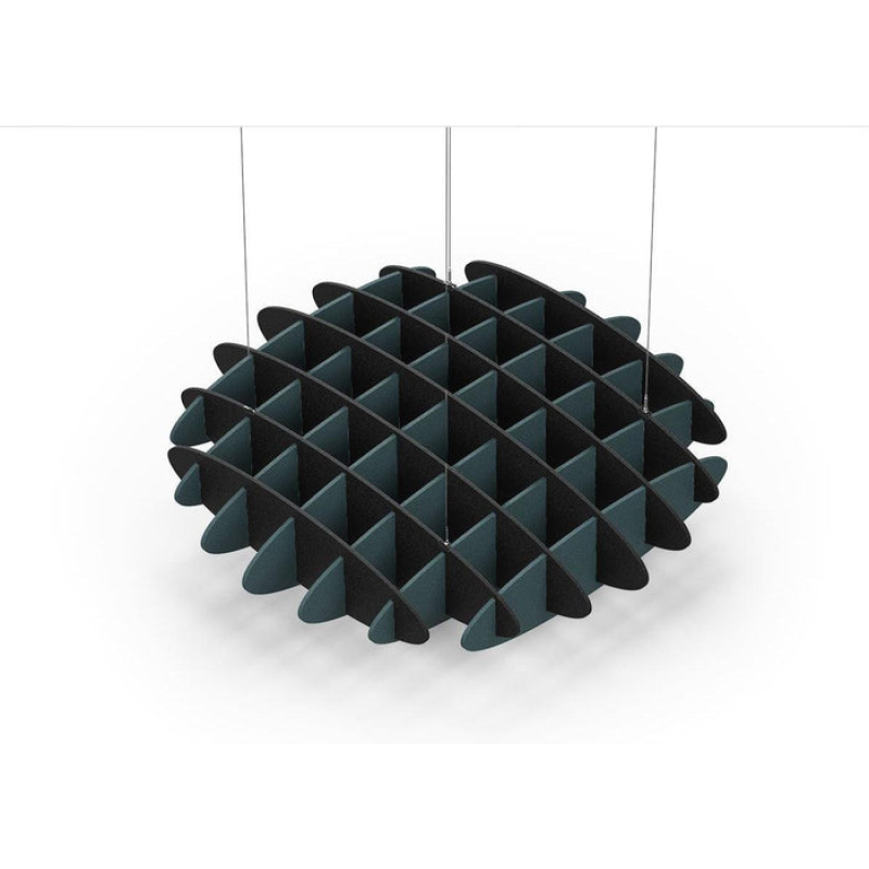 Acoustic Ceiling Sound Trap - 1200mm x 1200mm Round - Black | Peacock Green
