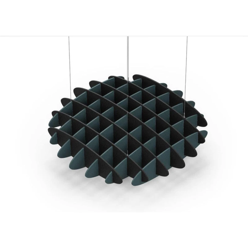 Acoustic Ceiling Sound Trap - 1200mm x 1200mm Round - Black | Peacock Green