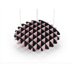 Acoustic Ceiling Sound Trap - 1200mm x 1200mm Round - Black | Pink