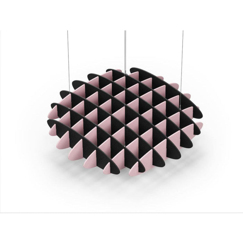 Acoustic Ceiling Sound Trap - 1200mm x 1200mm Round - Black | Pink