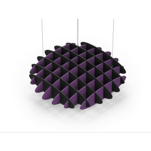 Acoustic Ceiling Sound Trap - 1200mm x 1200mm Round - Black | Purple