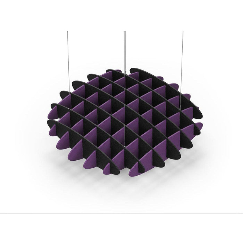 Acoustic Ceiling Sound Trap - 1200mm x 1200mm Round - Black | Purple