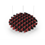 Acoustic Ceiling Sound Trap - 1200mm x 1200mm Round - Black | Red