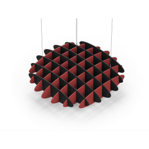 Acoustic Ceiling Sound Trap - 1200mm x 1200mm Round - Black | Red