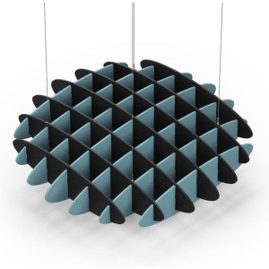 Acoustic Ceiling Sound Trap - 1200mm x 1200mm Round - Black | Sky Blue
