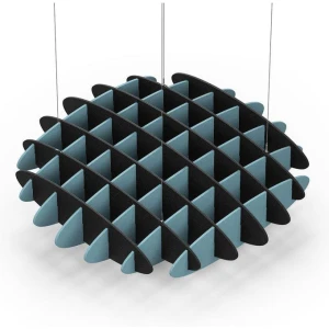 Acoustic Ceiling Sound Trap - 1200mm x 1200mm Round - Black | Sky Blue