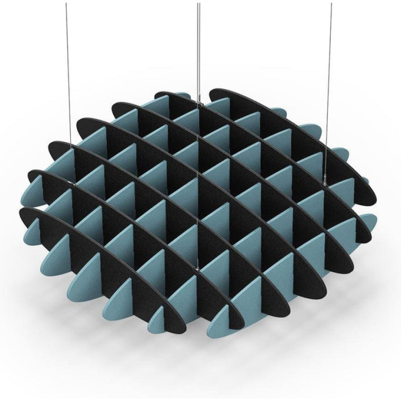 Acoustic Ceiling Sound Trap - 1200mm x 1200mm Round - Black | Sky Blue