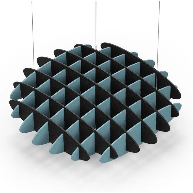 Acoustic Ceiling Sound Trap - 1200mm x 1200mm Round - Black | Sky Blue