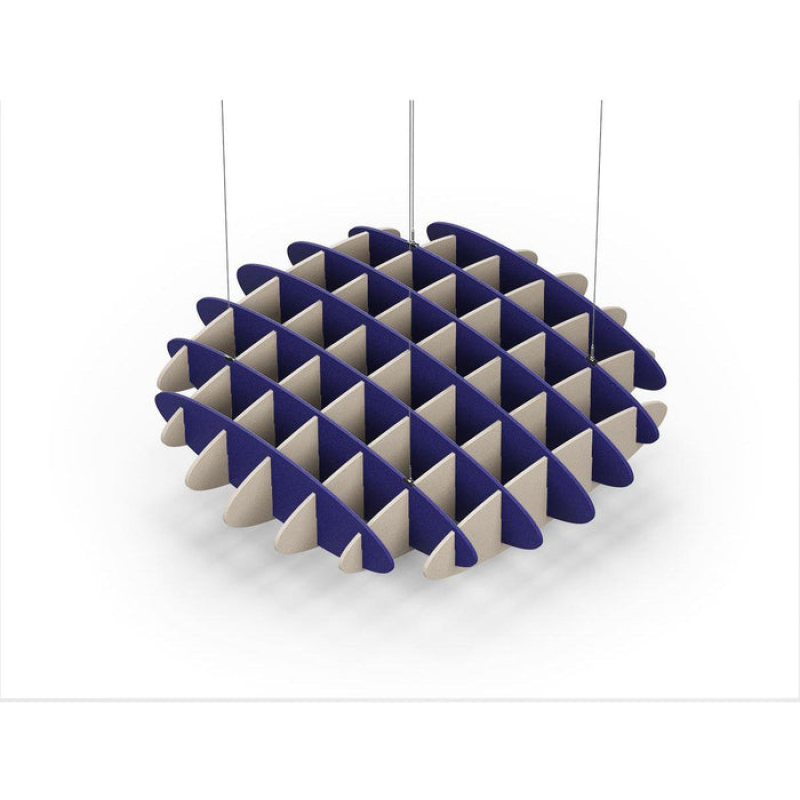 Acoustic Ceiling Sound Trap - 1200mm x 1200mm Round - Blue | Natural