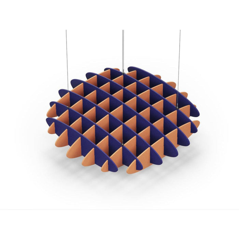 Acoustic Ceiling Sound Trap - 1200mm x 1200mm Round - Blue | Orange
