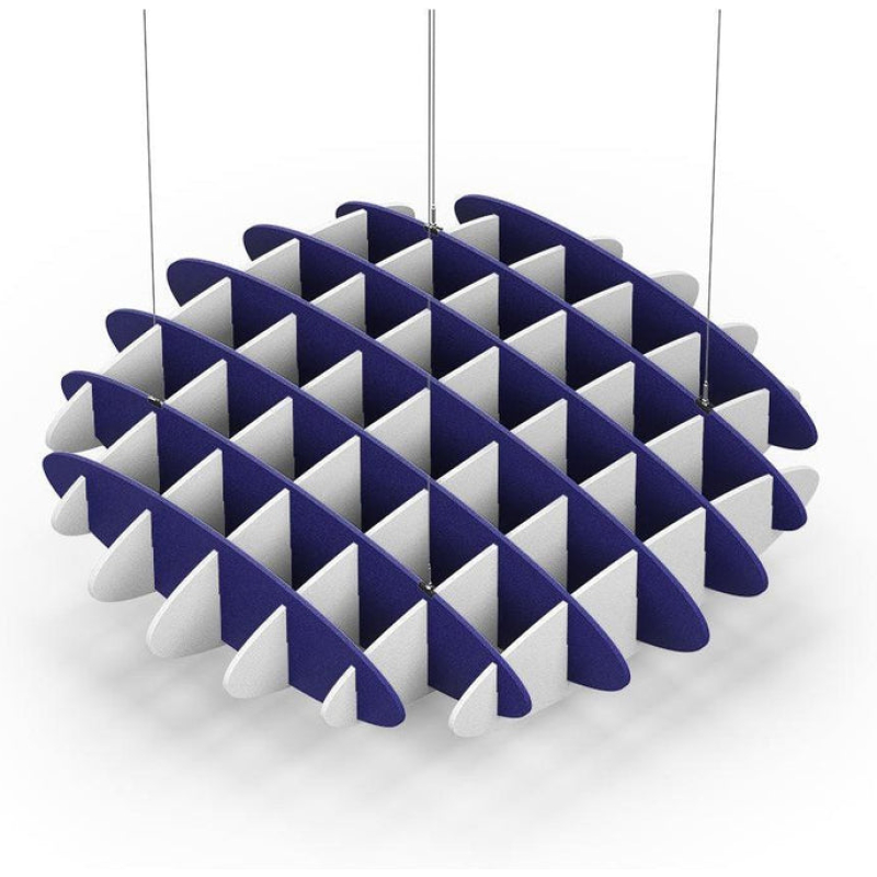 Acoustic Ceiling Sound Trap - 1200mm x 1200mm Round - Blue | White