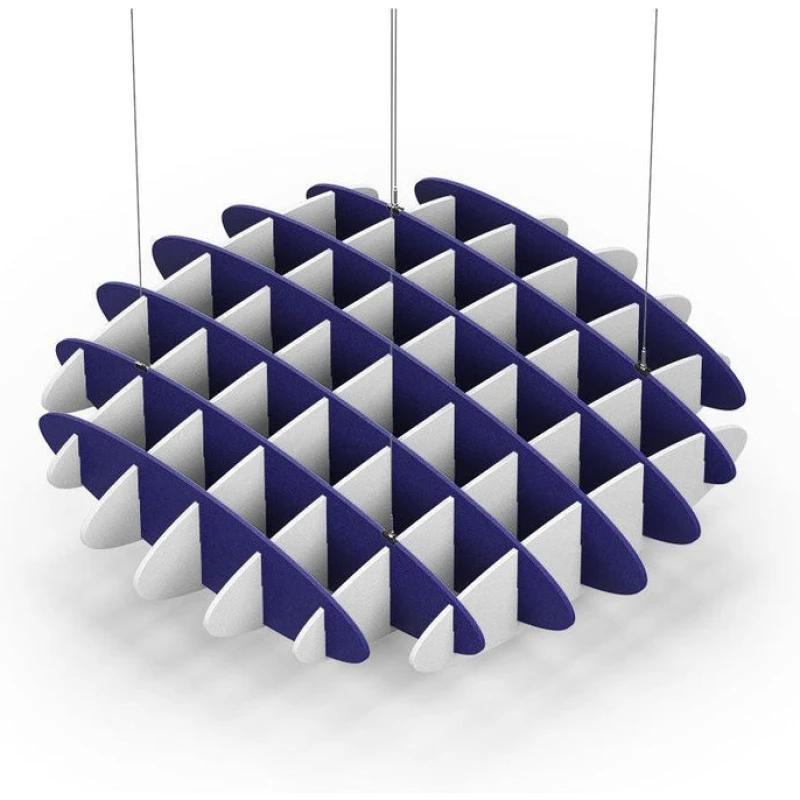Acoustic Ceiling Sound Trap - 1200mm x 1200mm Round - Blue | White