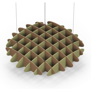 Acoustic Ceiling Sound Trap - 1200mm x 1200mm Round - Brown | Banana Green