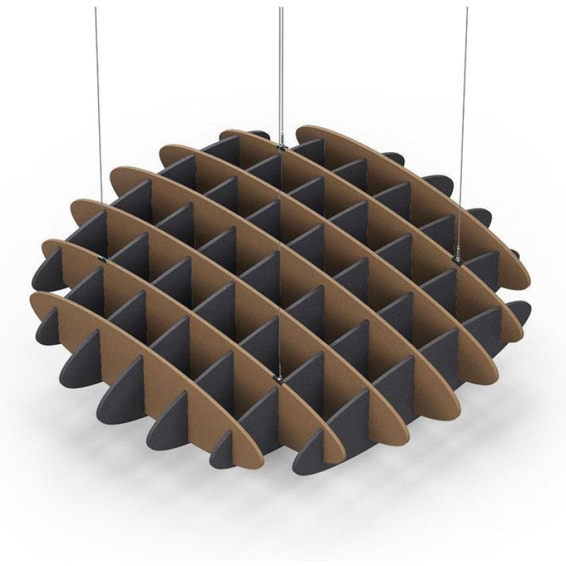 Acoustic Ceiling Sound Trap - 1200mm x 1200mm Round - Brown | Charcoal Grey
