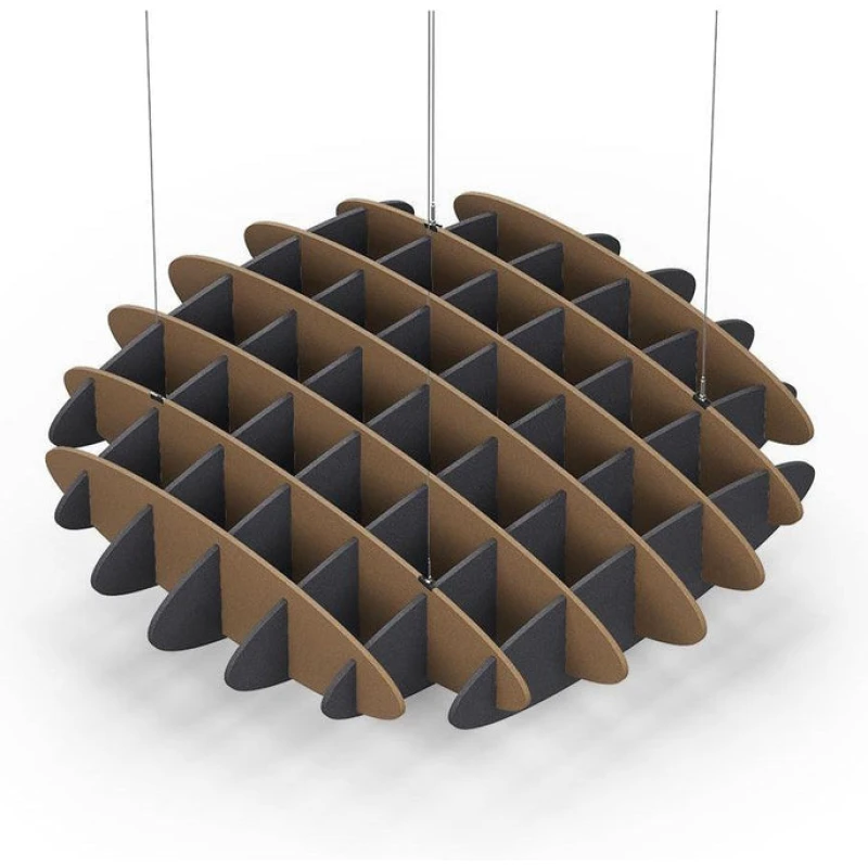 Acoustic Ceiling Sound Trap - 1200mm x 1200mm Round - Brown | Charcoal Grey