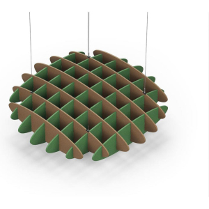 Acoustic Ceiling Sound Trap - 1200mm x 1200mm Round - Brown | Green