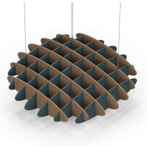 Acoustic Ceiling Sound Trap - 1200mm x 1200mm Round - Brown | Peacock Green