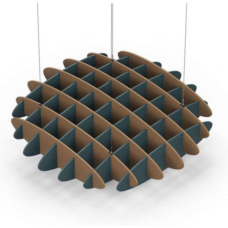 Acoustic Ceiling Sound Trap - 1200mm x 1200mm Round - Brown | Peacock Green