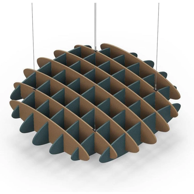 Acoustic Ceiling Sound Trap - 1200mm x 1200mm Round - Brown | Peacock Green
