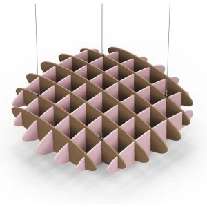 Acoustic Ceiling Sound Trap - 1200mm x 1200mm Round - Brown | Pink