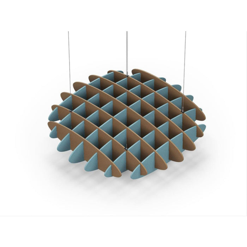 Acoustic Ceiling Sound Trap - 1200mm x 1200mm Round - Brown | Sky Blue