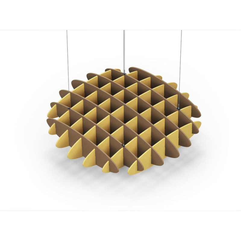Acoustic Ceiling Sound Trap - 1200mm x 1200mm Round - Brown | Yellow