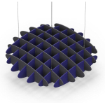 Acoustic Ceiling Sound Trap - 1200mm x 1200mm Round - Charcoal Grey | Blue