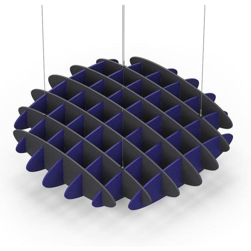 Acoustic Ceiling Sound Trap - 1200mm x 1200mm Round - Charcoal Grey | Blue