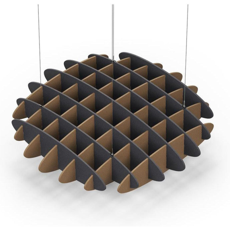 Acoustic Ceiling Sound Trap - 1200mm x 1200mm Round - Charcoal Grey | Brown