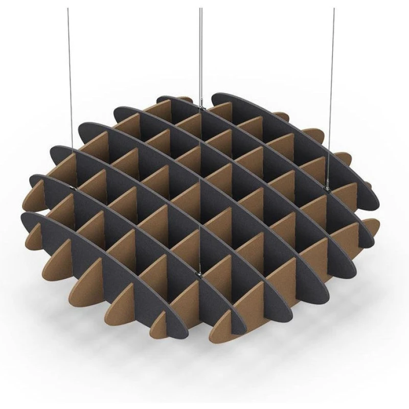 Acoustic Ceiling Sound Trap - 1200mm x 1200mm Round - Charcoal Grey | Brown