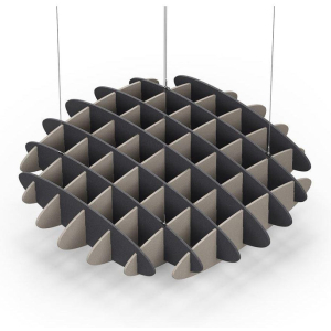 Acoustic Ceiling Sound Trap - 1200mm x 1200mm Round - Charcoal Grey | Dark Beige