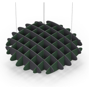 Acoustic Ceiling Sound Trap - 1200mm x 1200mm Round - Charcoal Grey | Dark Green